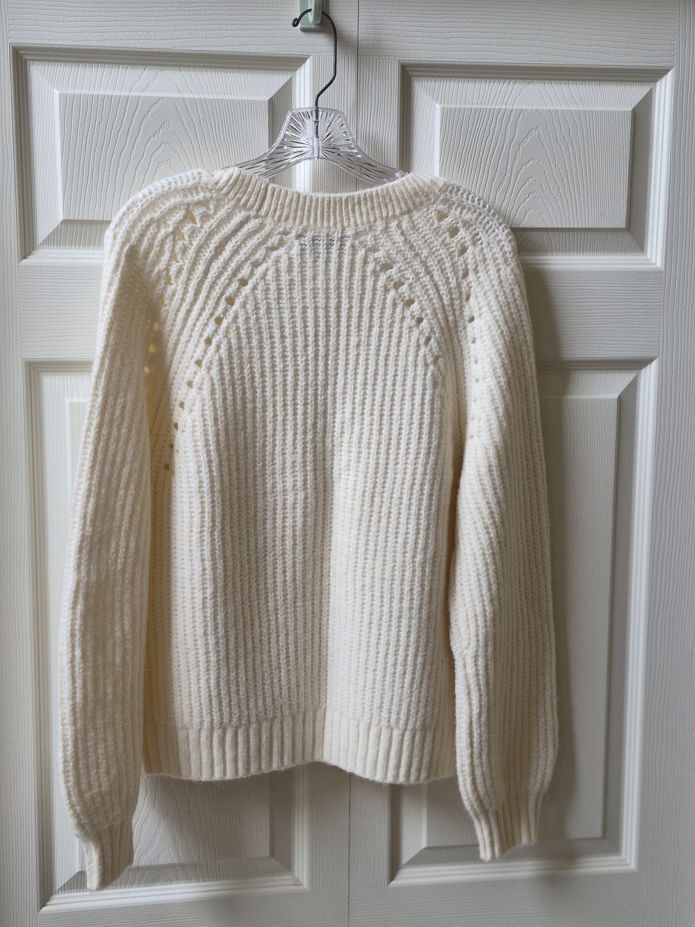 LOFT Cream Ribbed V‑Neck Button Cardigan - Picture 6 of 15